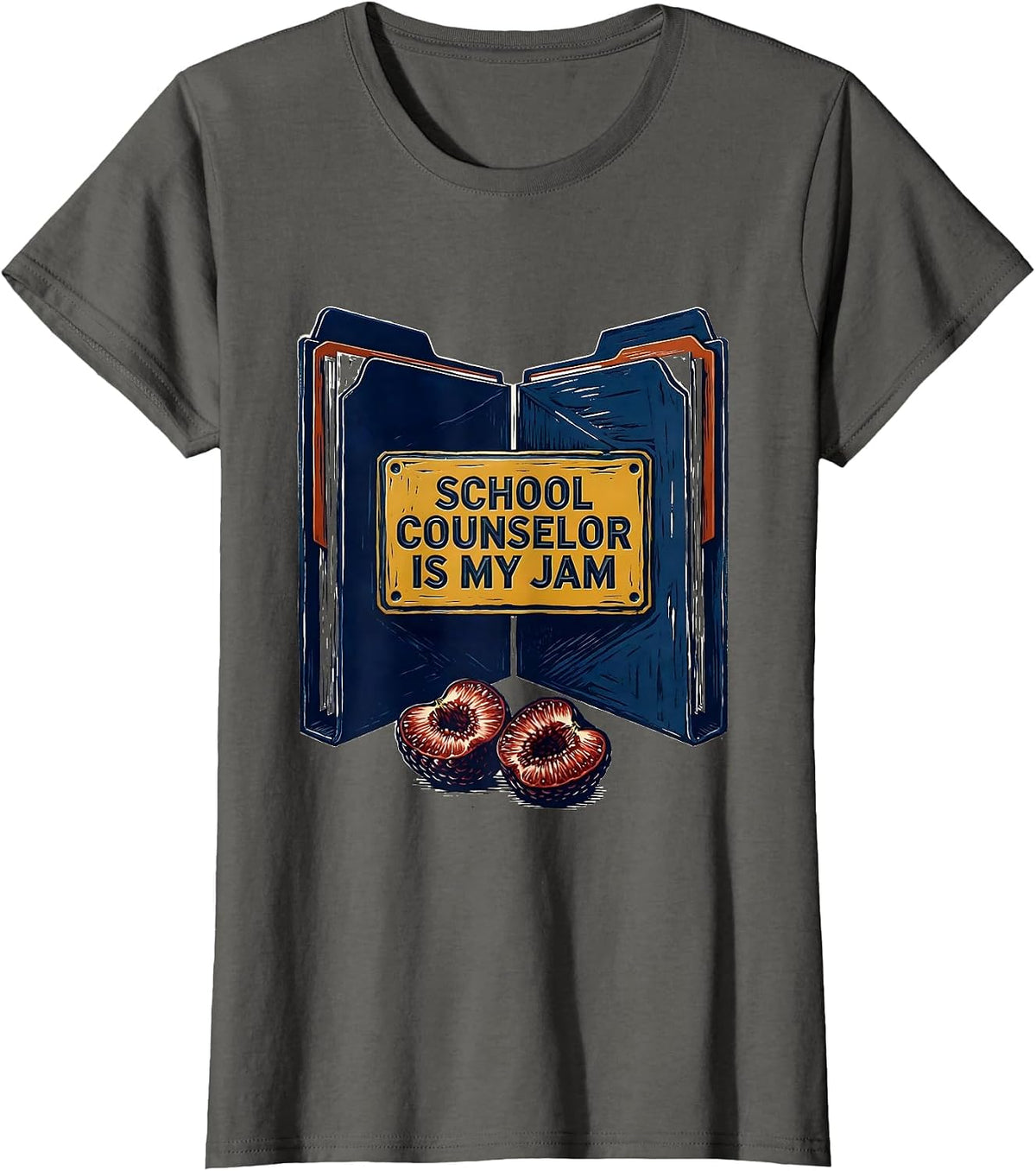 Women's School Counselor Is My Jam Funny School Psychologist Staff T-Shirt - Asphalt Grey