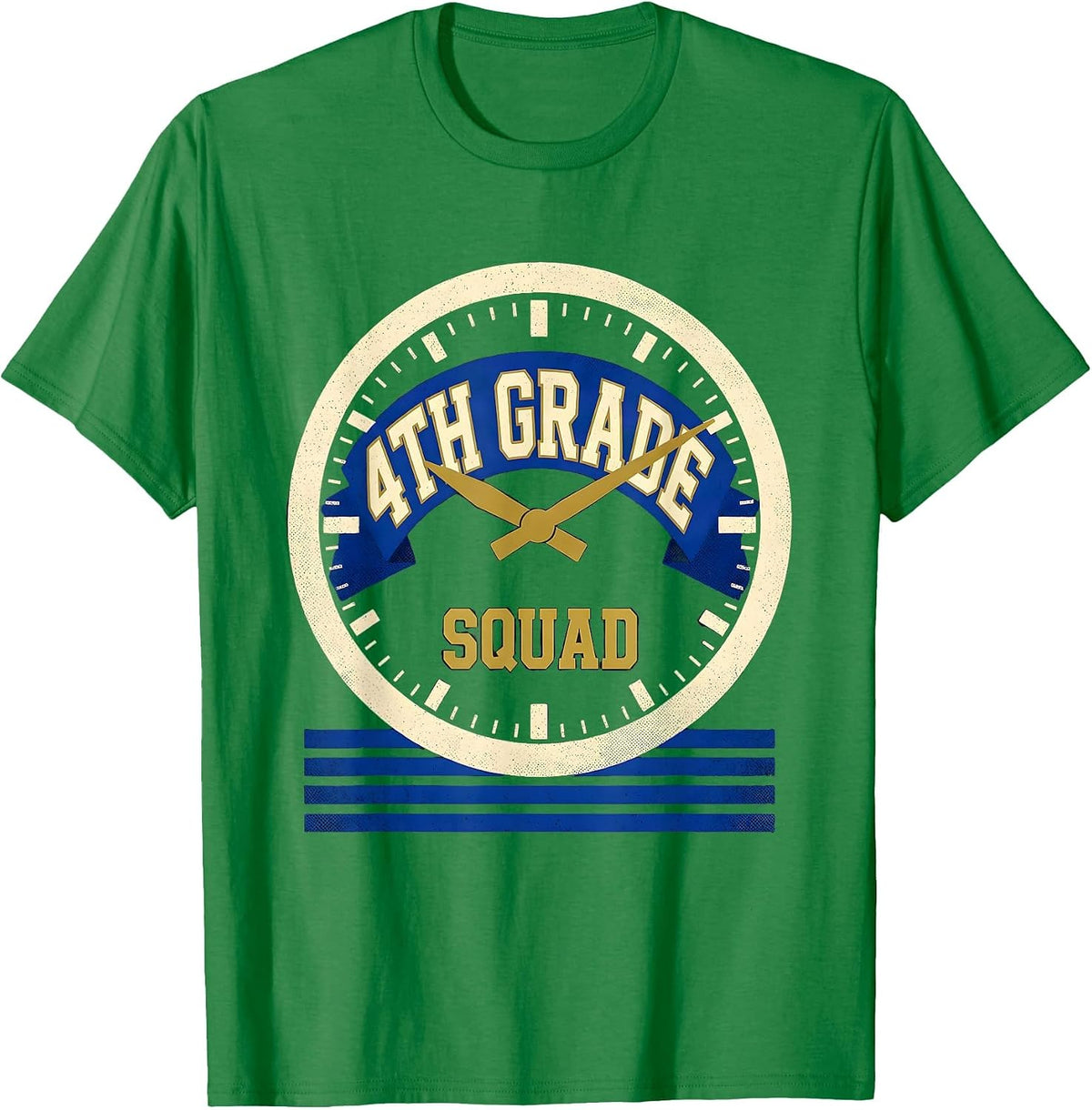 Men's 4th Grade Squad Sports Teacher Back To School Crew T-Shirt - Kelly Green