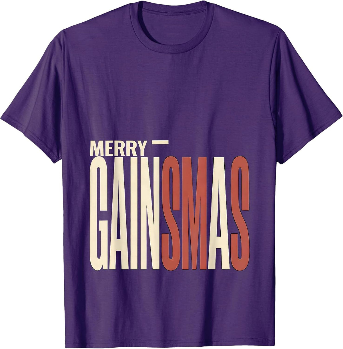 Merry Gainsmas Funny Christmas Gym Workout Fitness Gift T-Shirt - Purple