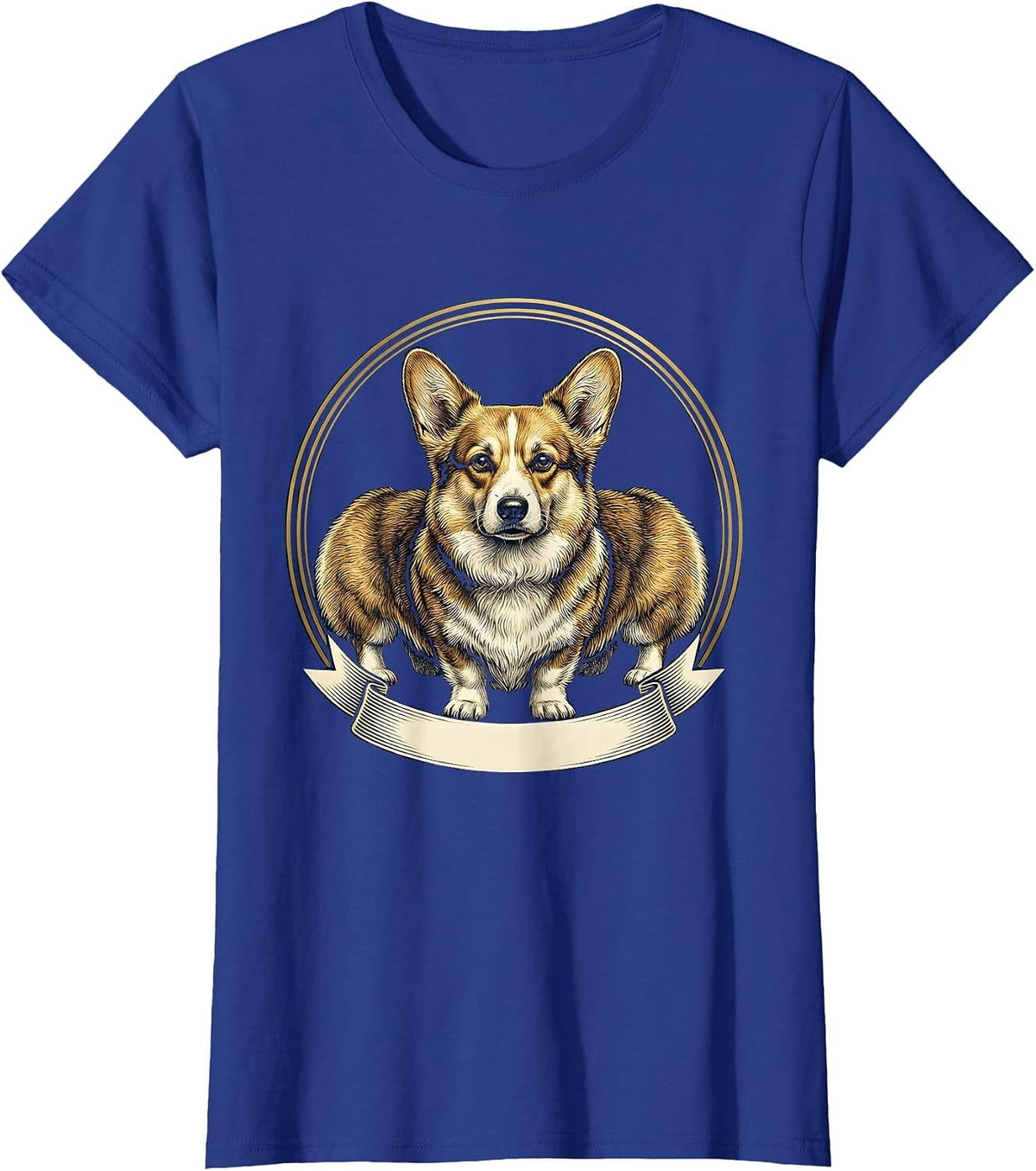 Women's Corgi Seal Emblem Corgi Lover Dog Owner Humor T-Shirt - Royal Blue