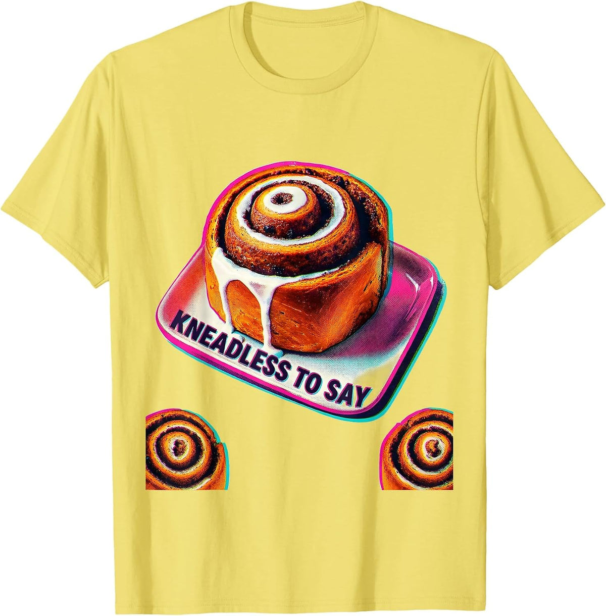 Men's Kneadless To Say Funny Synonym Rolls Grammar Pun Teacher T-Shirt - Lemon Yellow