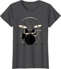 Women's Compact Drum Kit Silhouette Christian Musician Worship Faith T-Shirt - Dark Heather Grey