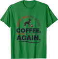 Men's Coffee. Walk The Basenji. Coffee. Again. Funny Dog Mom T-Shirt - Kelly Green