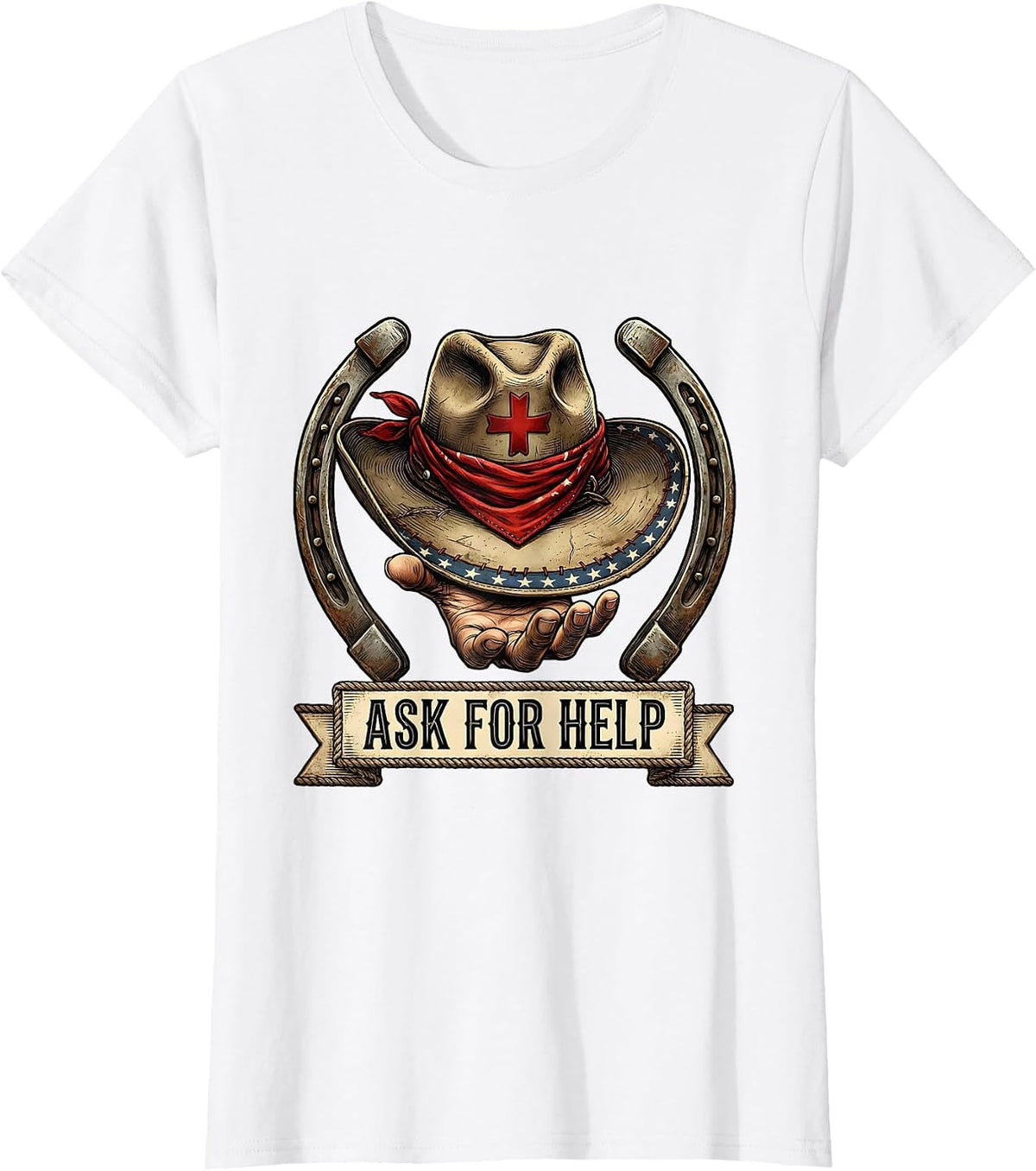 Ask for Help Mental Health Awareness Design T-Shirt - White
