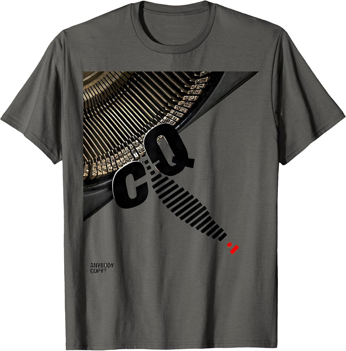 CQ, Anybody Copy? Funny Ham Radio Operator Humor T-Shirt - Asphalt Grey