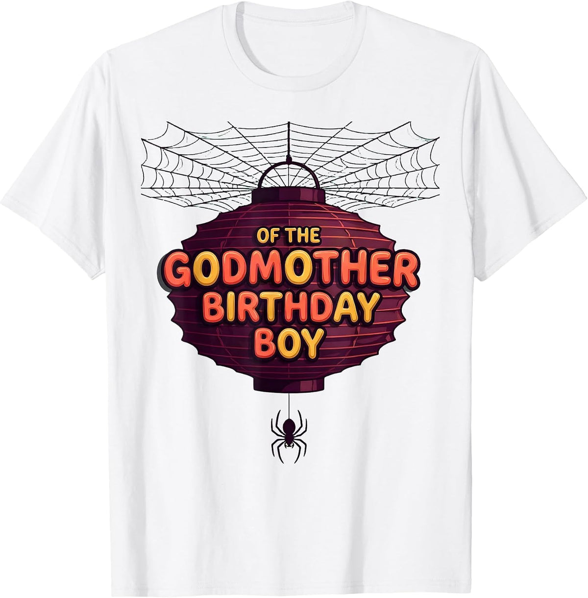 Men's Godmother Of The Birthday Boy Spider Web Family Matching T-Shirt - White