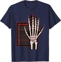 Bones On Bass Geometric Punk Rock Halloween Music Lover T-Shirt - Navy Blue