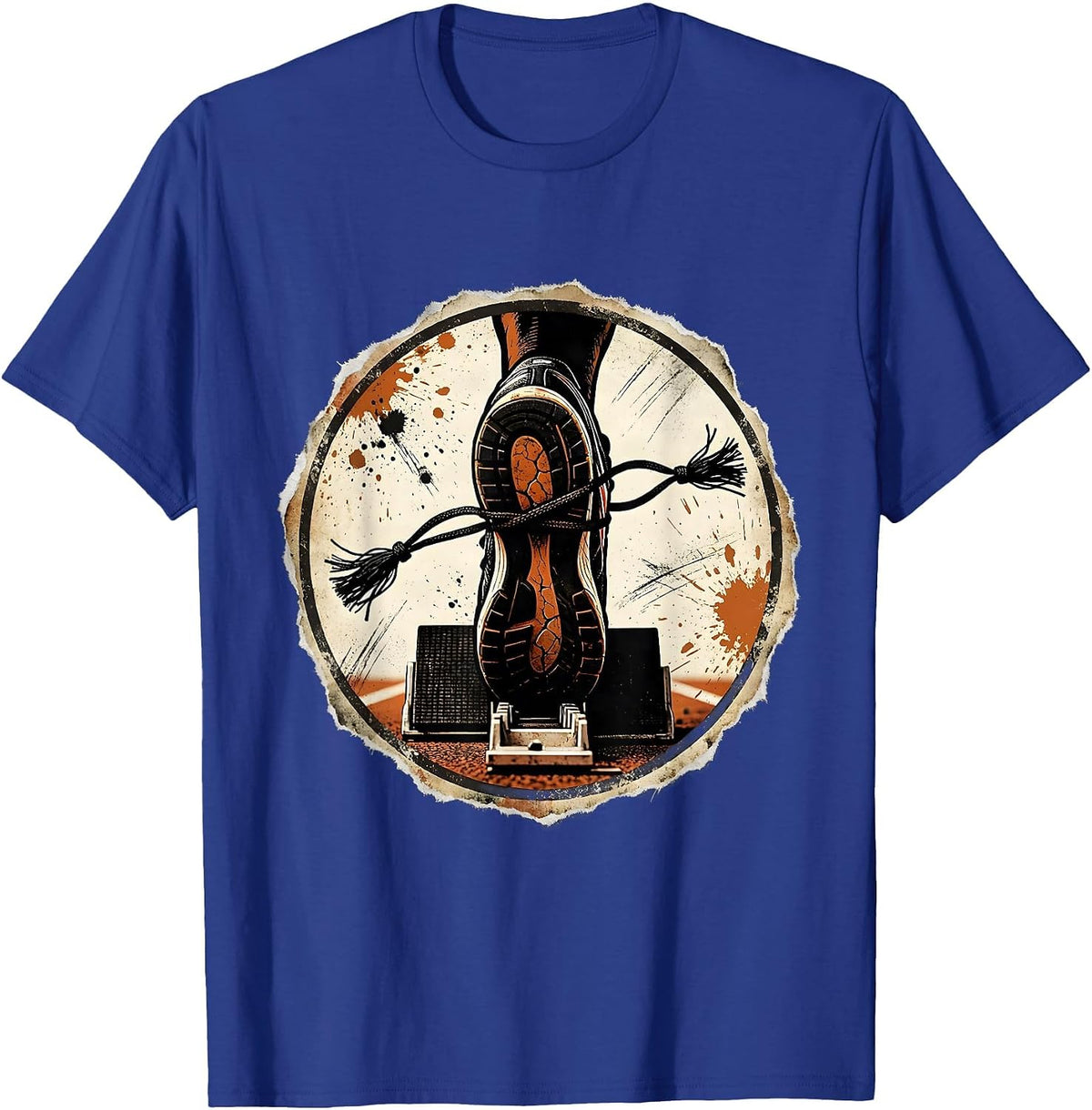 We Almost Always Almost Win Sprinter Snapped Lace T-Shirt - Royal Blue