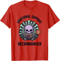 Men's Emotional Support Necromancer Pastel Goth Kawaii Horror T-Shirt - Red