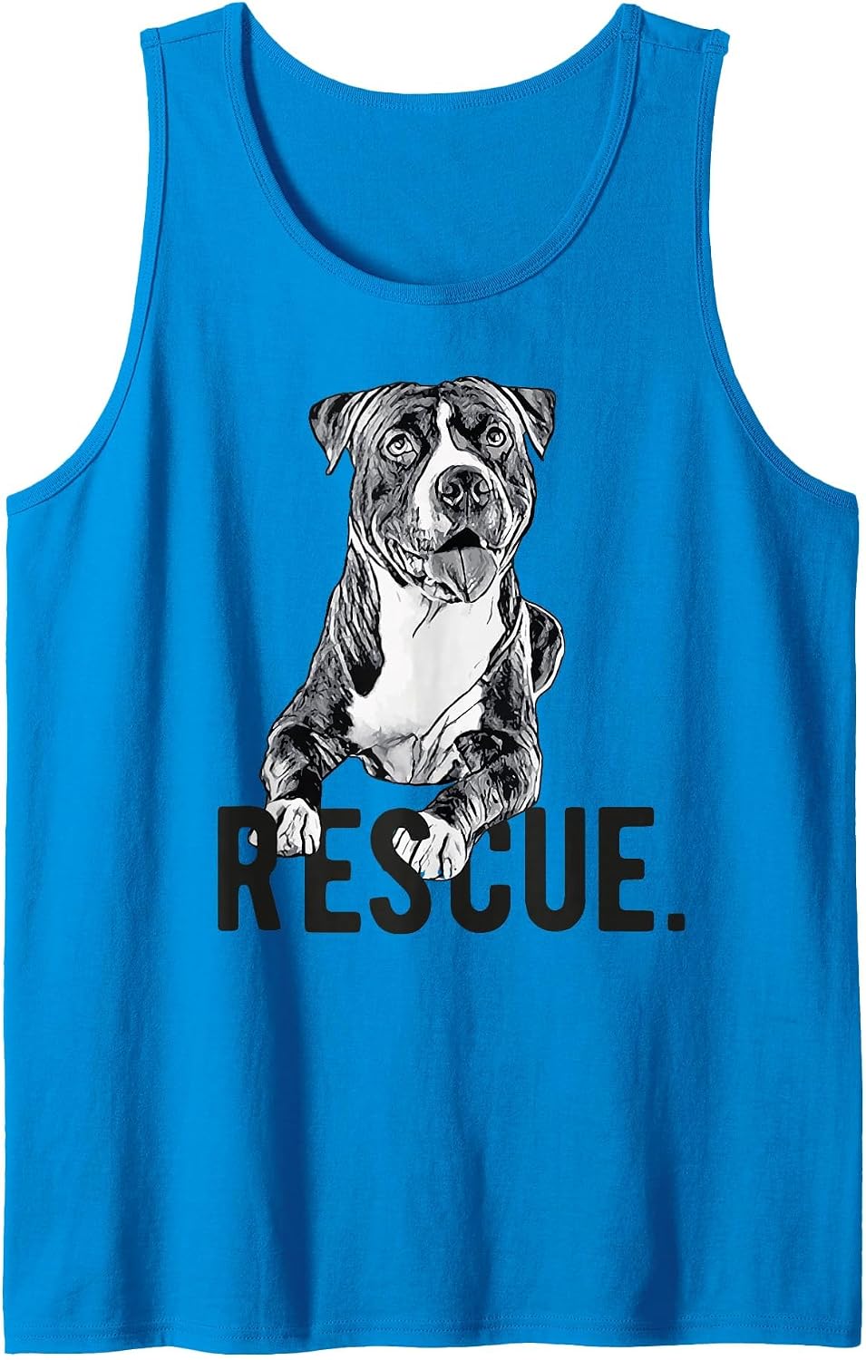 Rescue Pitbull Drawing Dog Mom Cute Adopt Don't Shop Mama Tank Top - Sapphire Blue