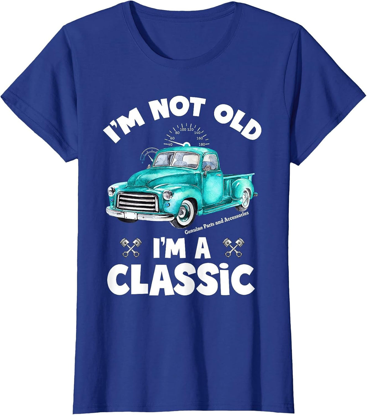 Retro Vintage I'm Not Old I'm Classic Funny Car Graphic T-Shirt - Royal Blue