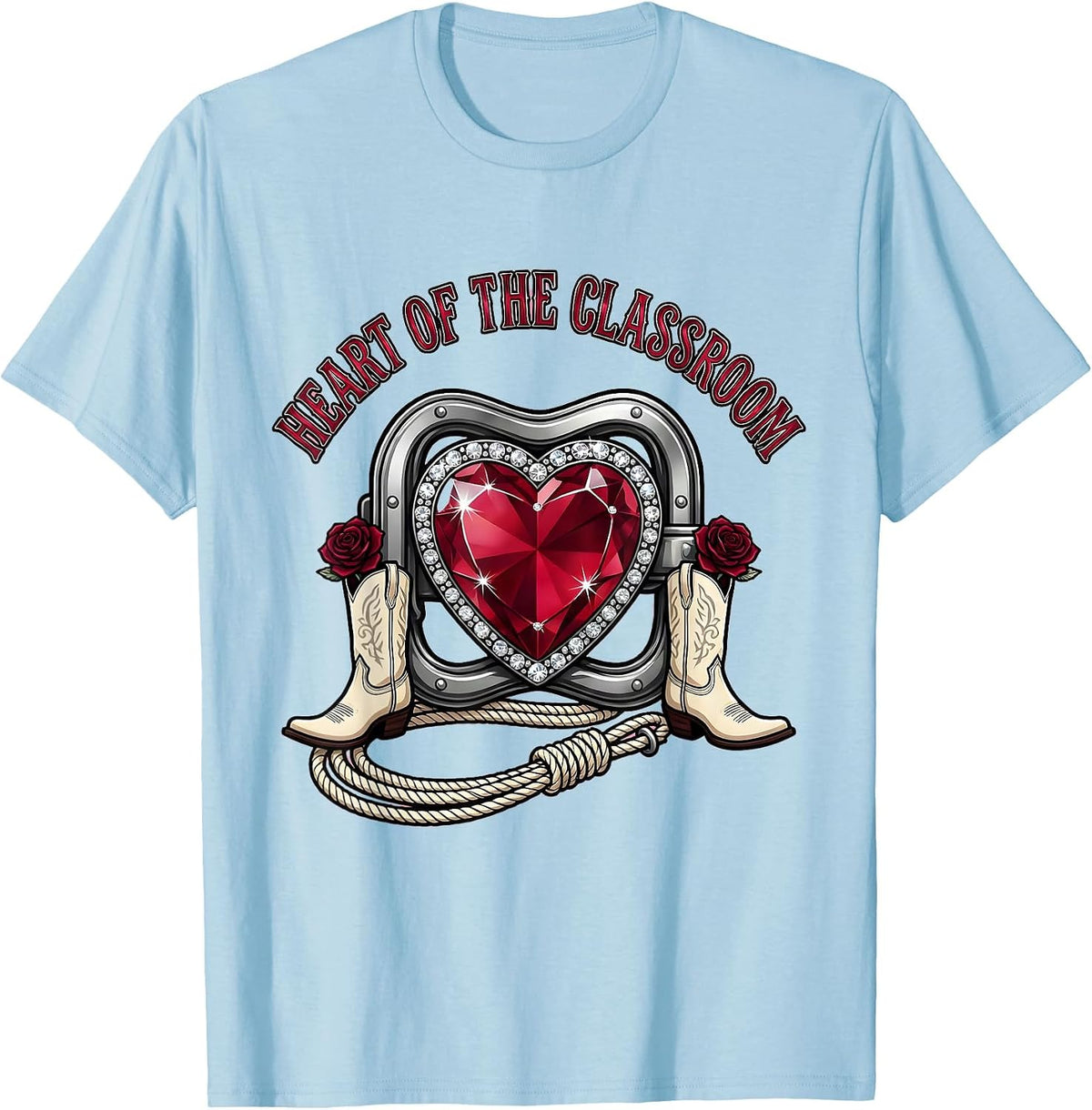 Men's Heart of the Classroom Paraprofessional Design T-Shirt - Baby Blue