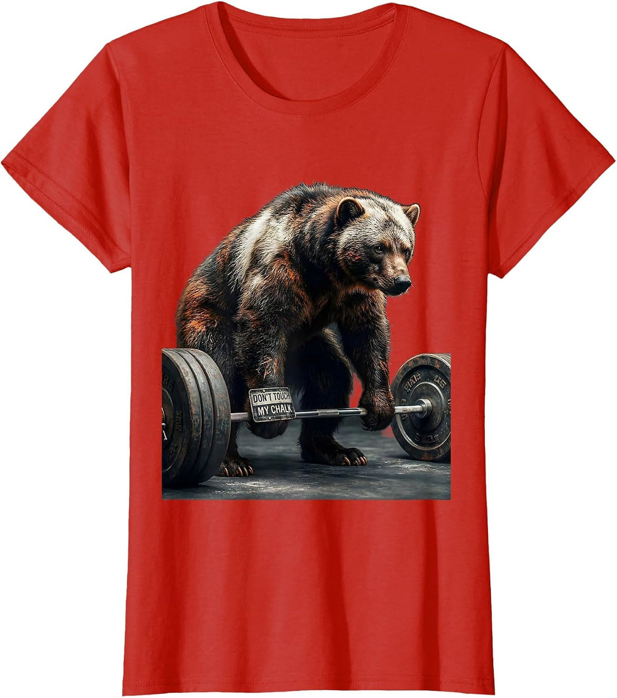Women's Don't Touch My Chalk Funny Gym Weightlifting Workout Humor T-Shirt - Red