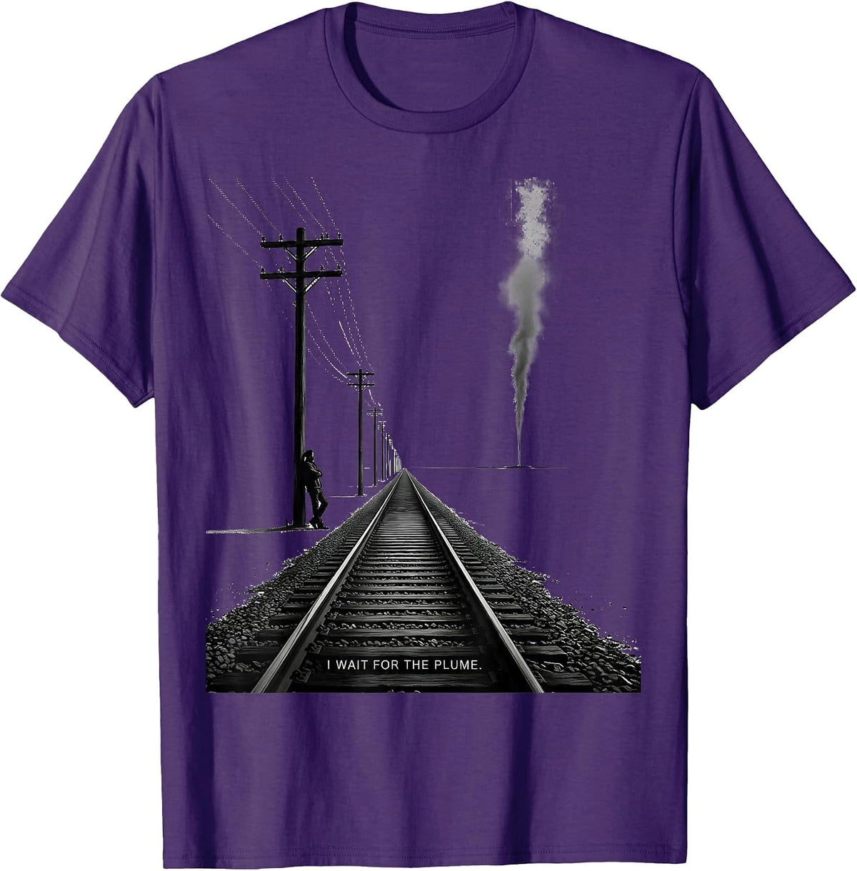 I Wait For The Plume Big Boy 4014 Train Enthusiast Vintage T-Shirt - Purple
