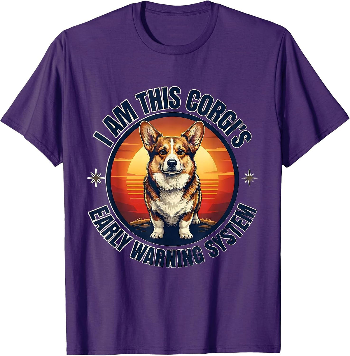 I Am This Corgi's Early Warning System Funny Corgi Dog Owner T-Shirt - Purple