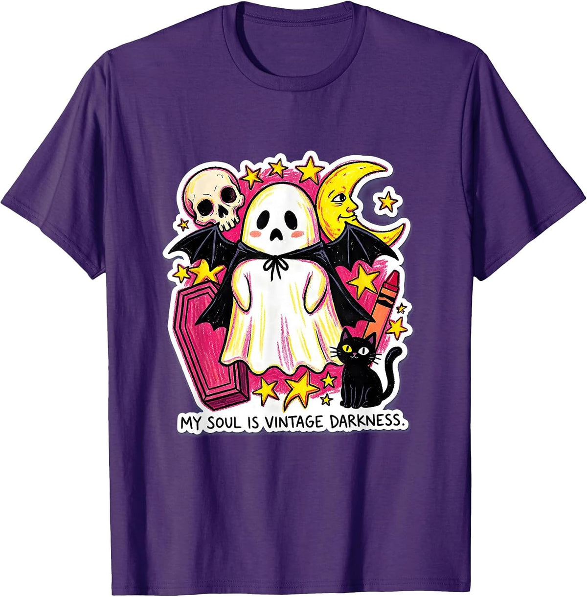 My Soul Is Vintage Darkness Goth Design T-Shirt - Purple