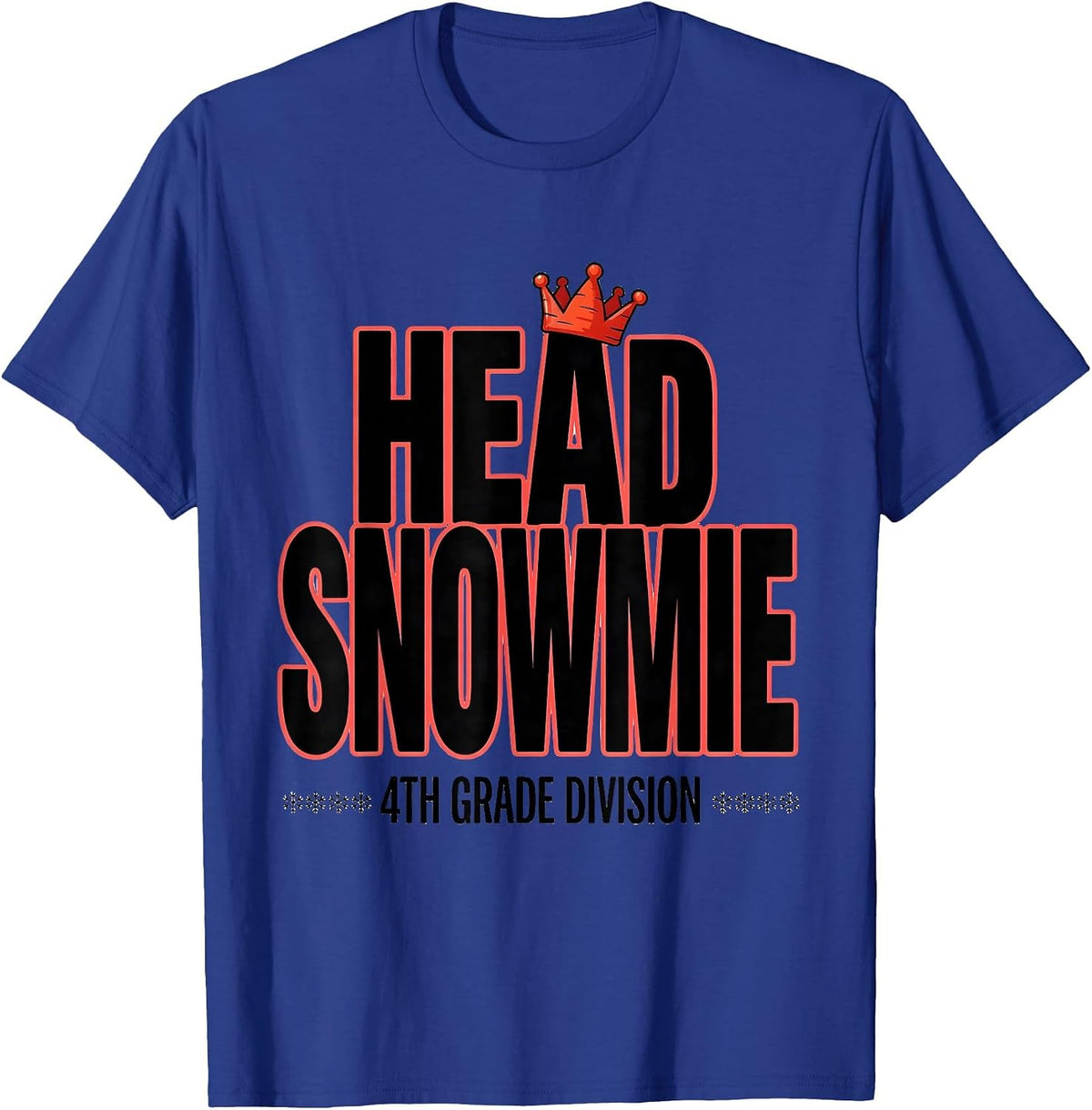 Men's Head Snowmie, 4th Grade Division Funny Teacher Christmas T-Shirt - Royal Blue