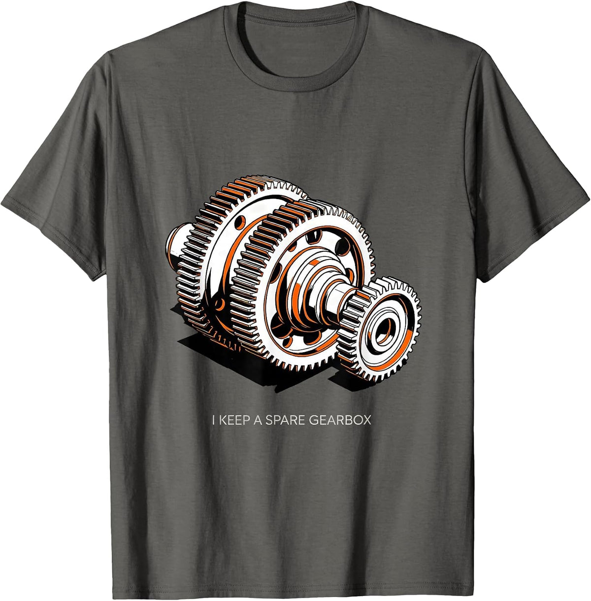 Men's I Keep A Spare Gearbox Funny Car Guy Mechanic Deadpan Humor T-Shirt - Asphalt Grey