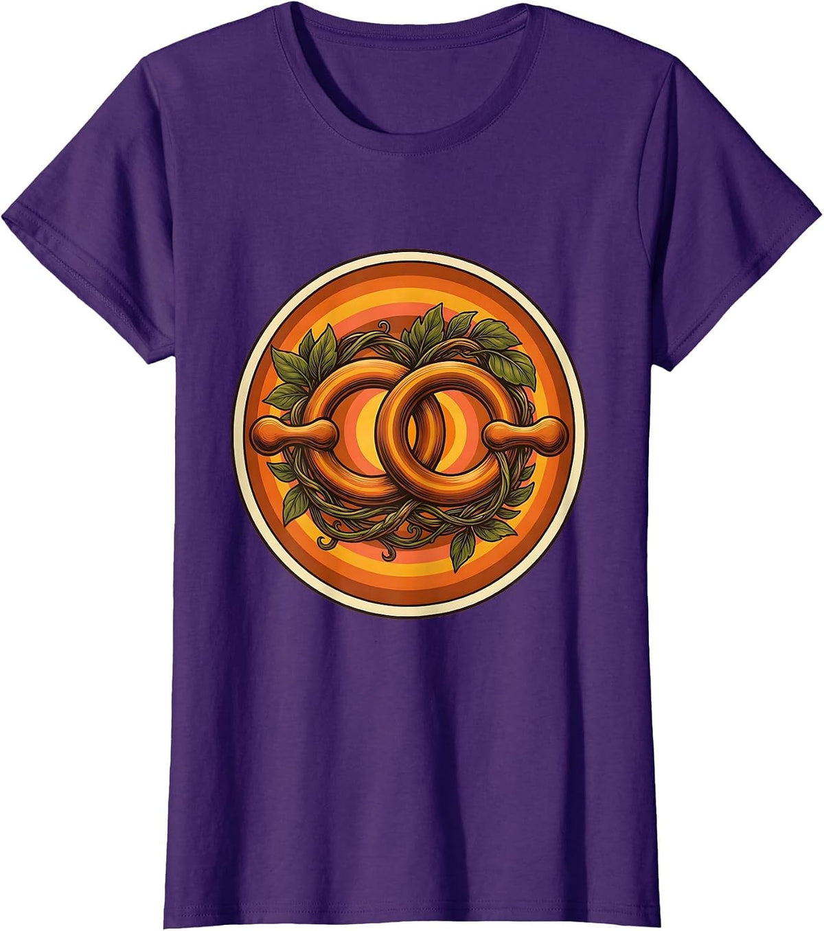 Double Venus Intertwined Vines Lesbian Pride Design T-Shirt - Purple
