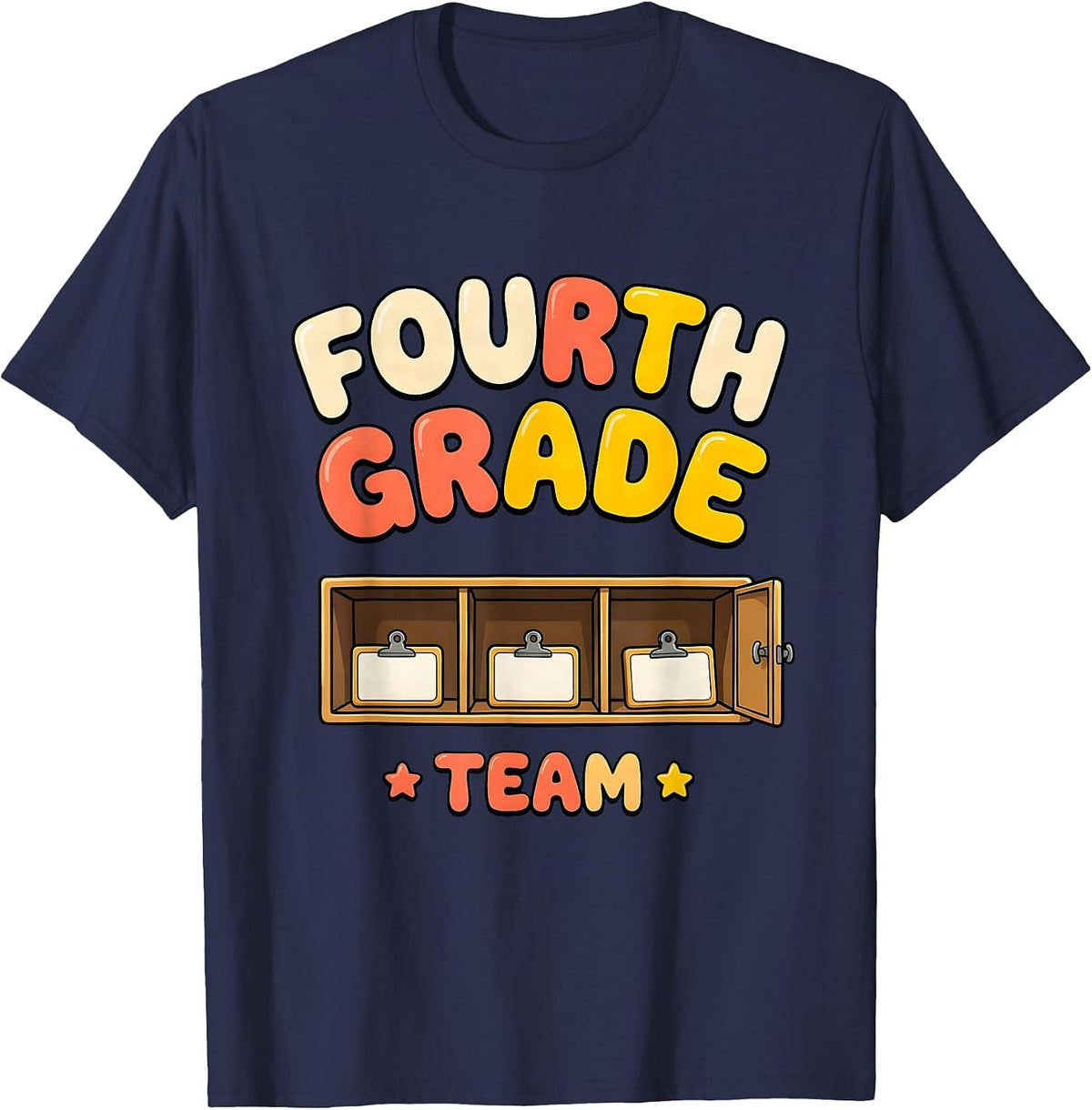 Fourth Grade Team Funny Teacher Crew Back To School Gift T-Shirt - Navy Blue