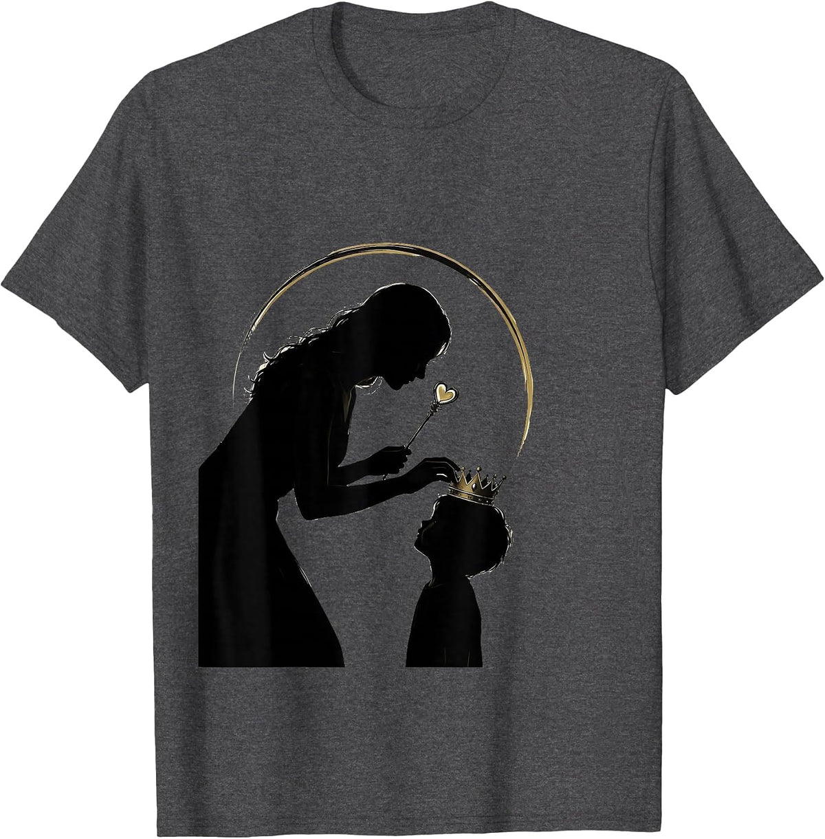 Men's Minimal Fairy Godmother Gift Humor Godparent Keepsake T-Shirt - Dark Heather Grey