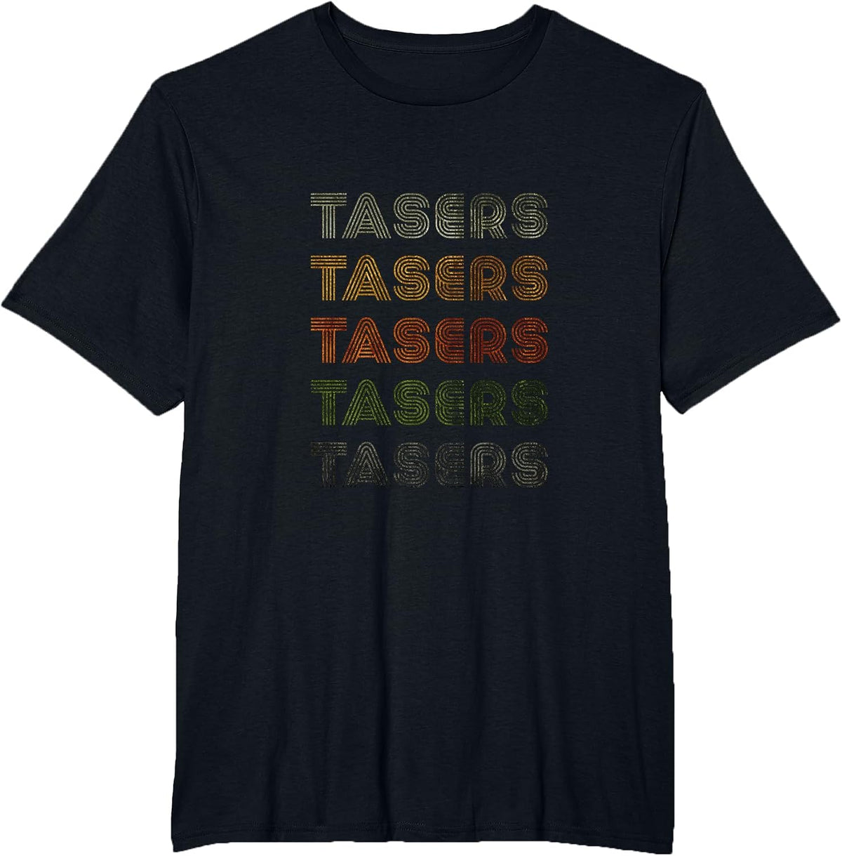 Love Heart Tasers Tee Grunge Vintage Style Black Tasers T-Shirt - Black