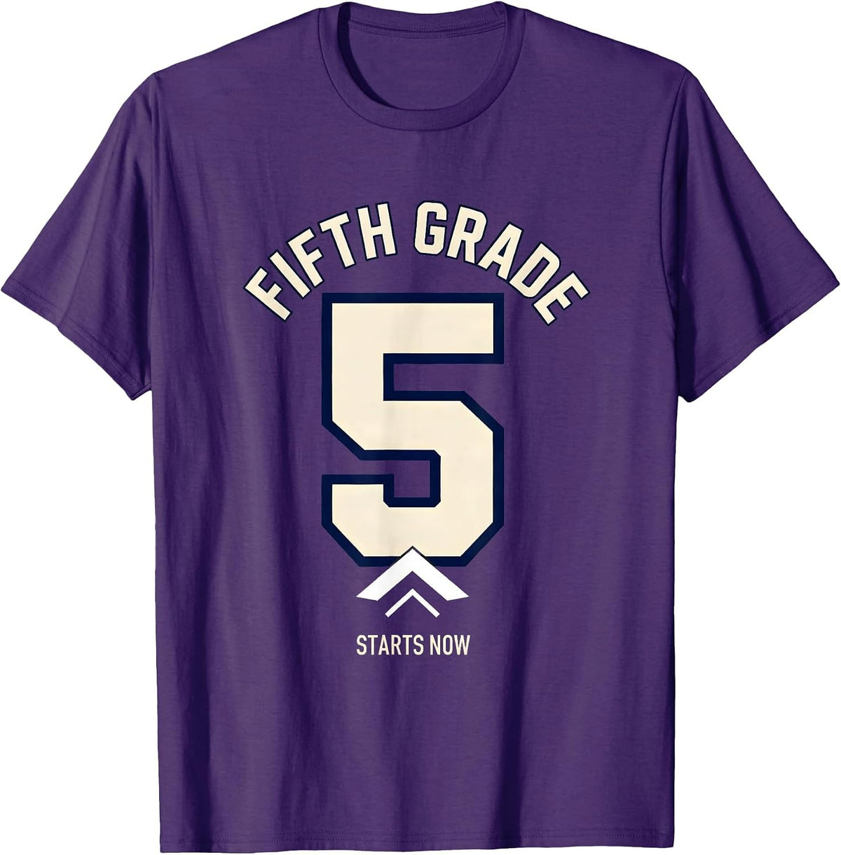 Men's Fifth Grade Starts Now Retro Teacher Back to School T-Shirt - Purple
