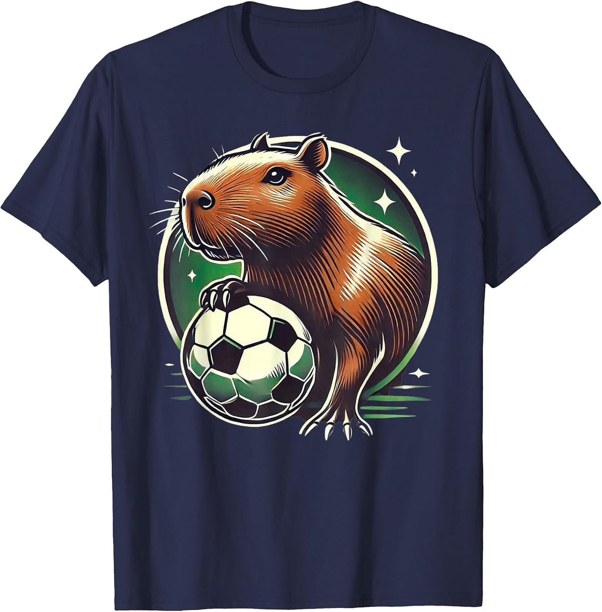 Soccer Capybara Capy Capybara Soccer Player T-Shirt - Navy Blue