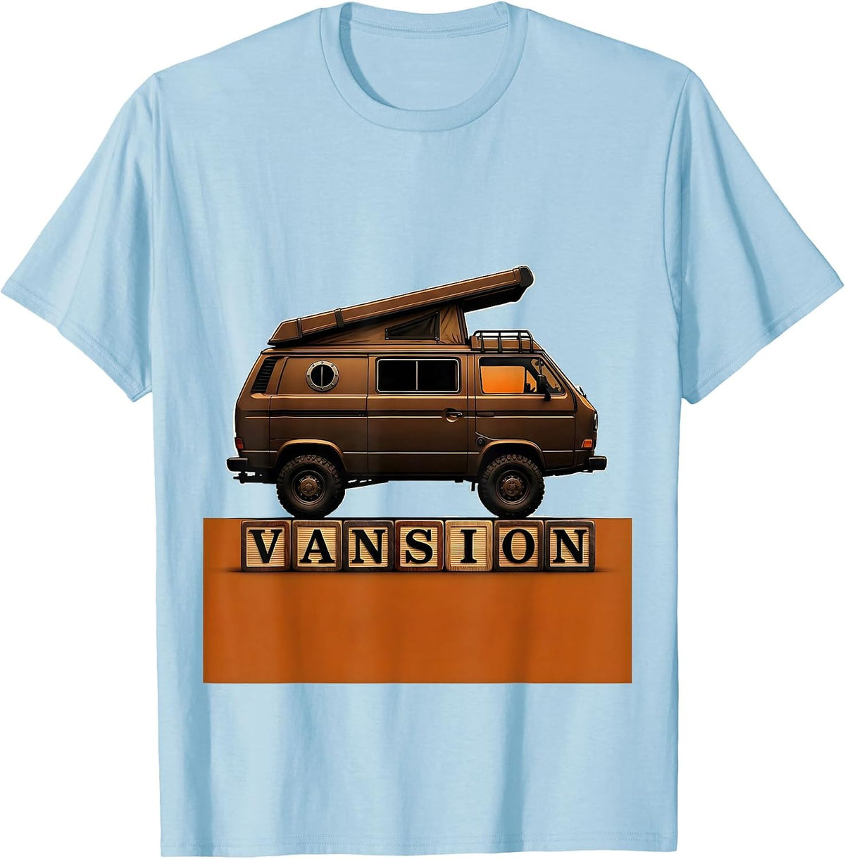 Men's Vansion Retro Van Life Camper Van Nomad Pride T-Shirt - Baby Blue