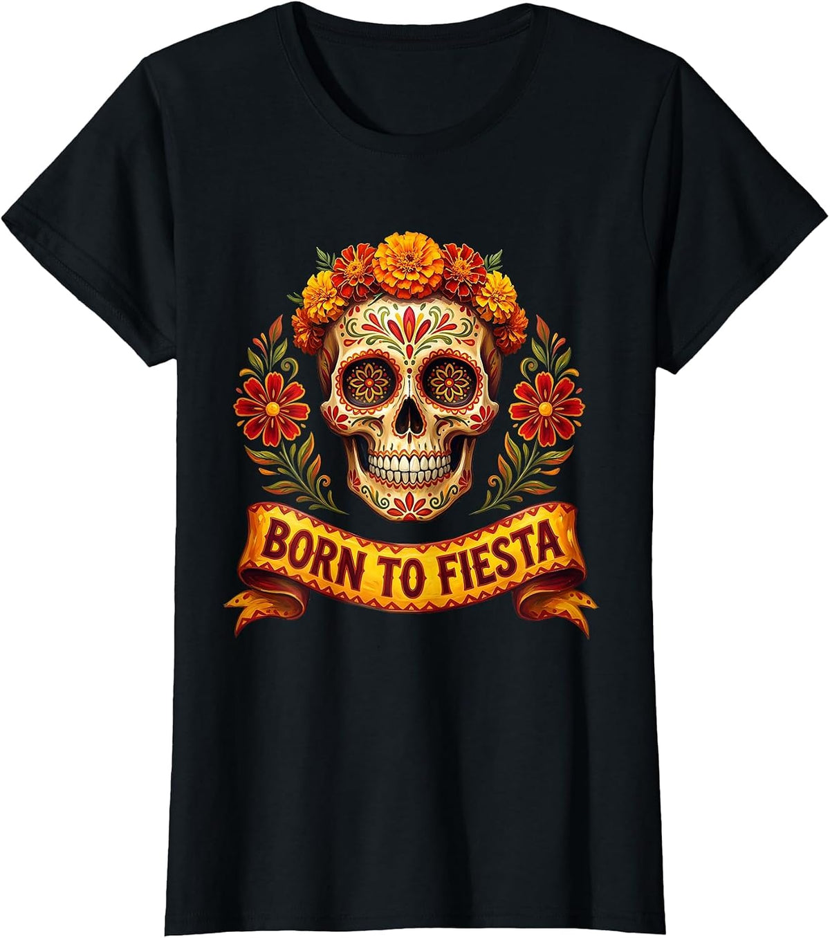 Born to Fiesta Cinco de Mayo Celebration Design T-Shirt - Black