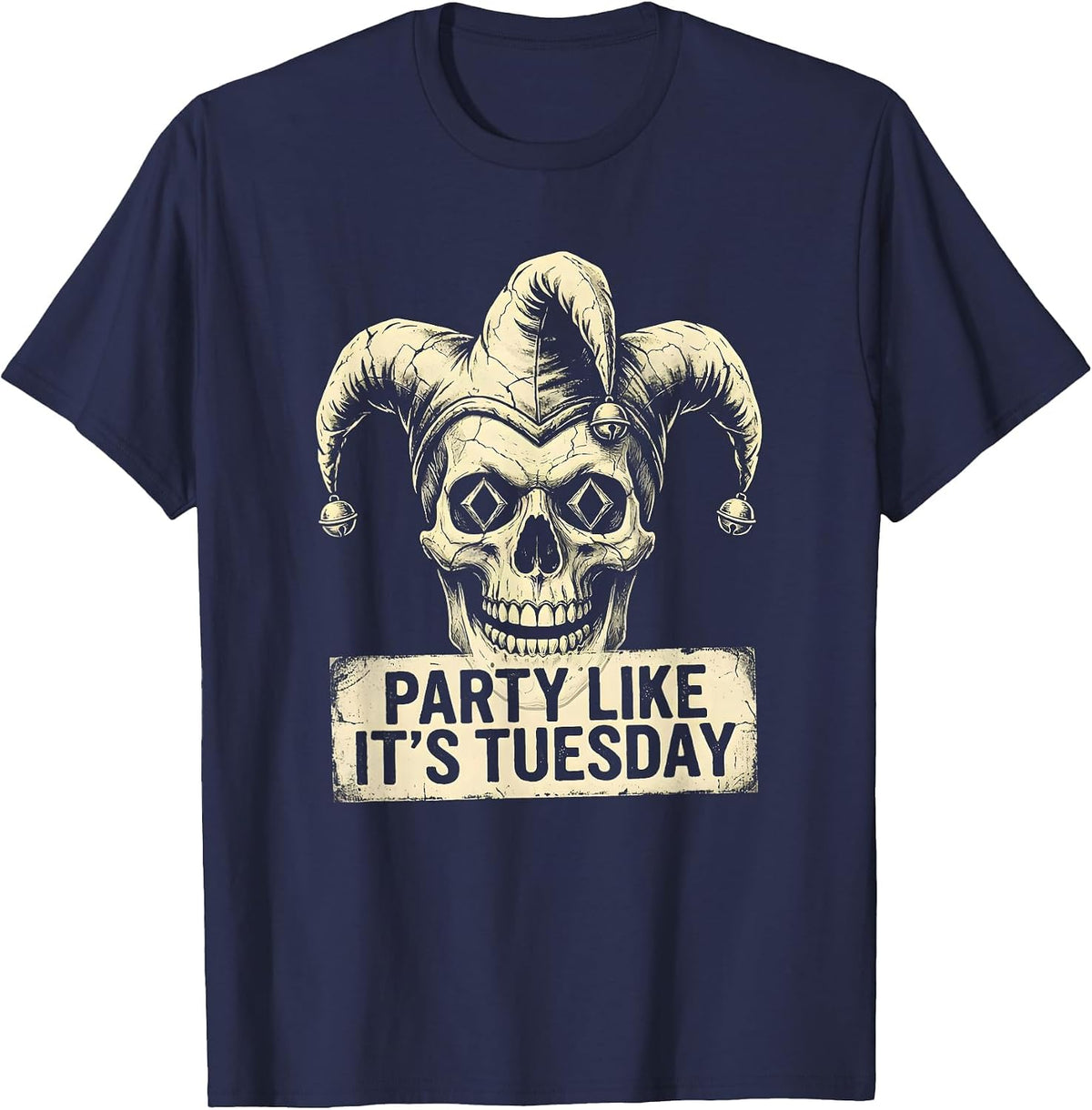 Party Like It's Tuesday Mardi Gras Design T-Shirt - Navy Blue