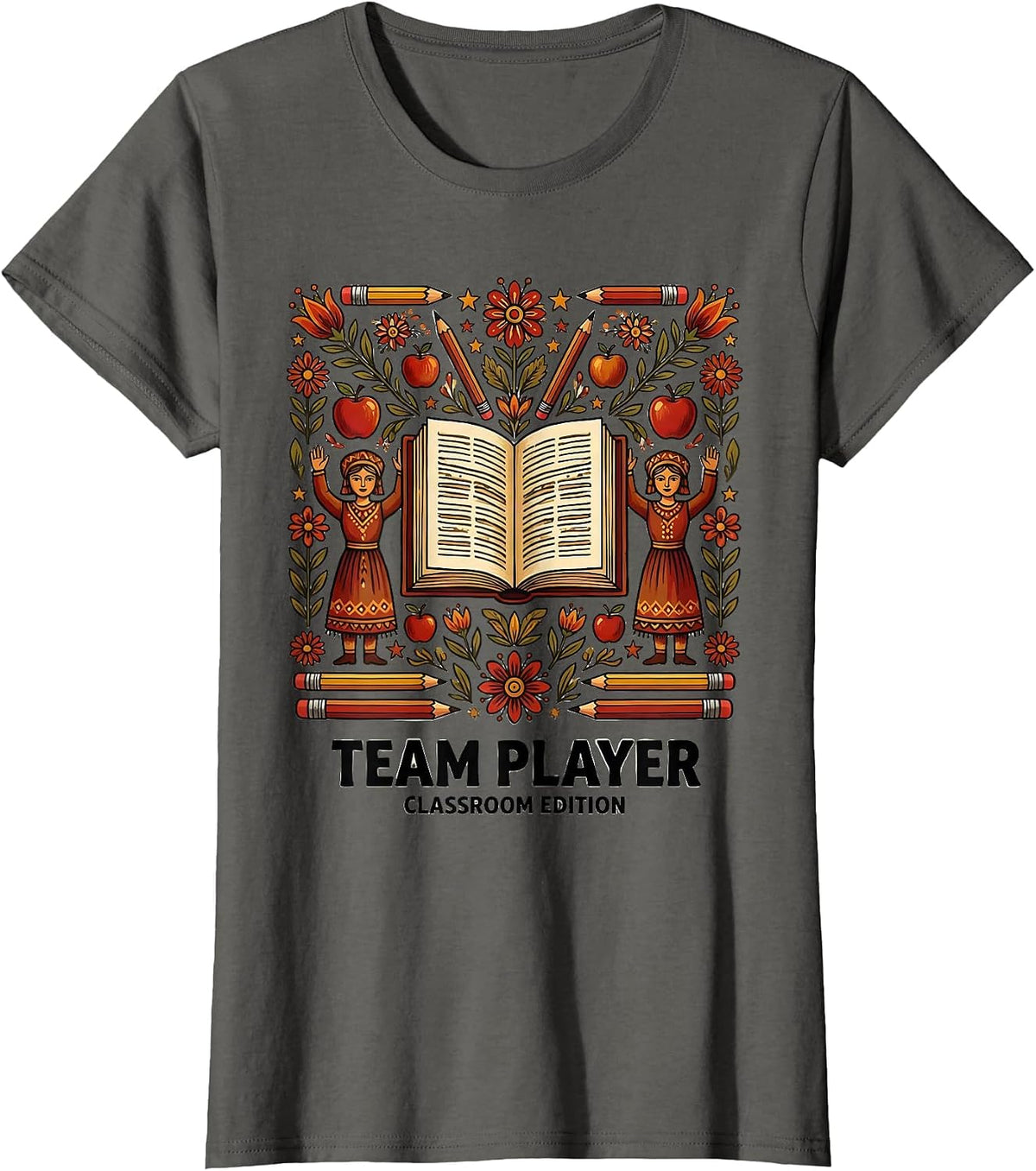 Women's Team Player Classroom Edition Paraprofessional Design T-Shirt - Asphalt Grey