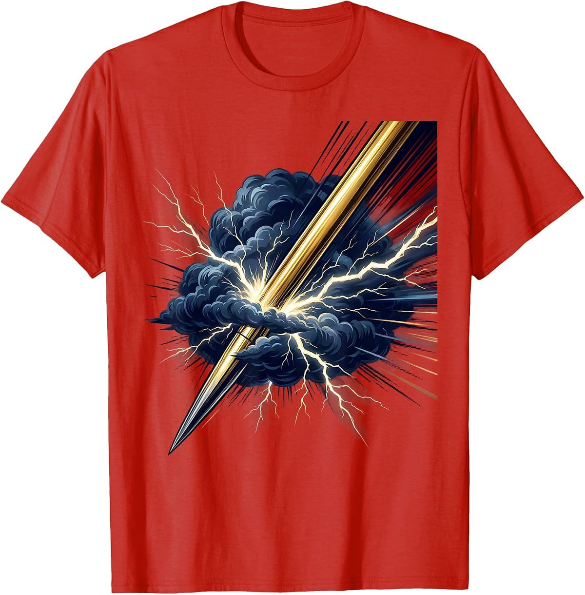 Men's Javelin Through Thundercloud Sports Graphic T-Shirt - Red