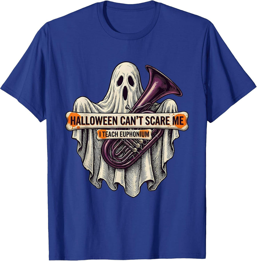 Halloween Can't Scare Me, I Teach Euphonium Funny T-Shirt - Royal Blue