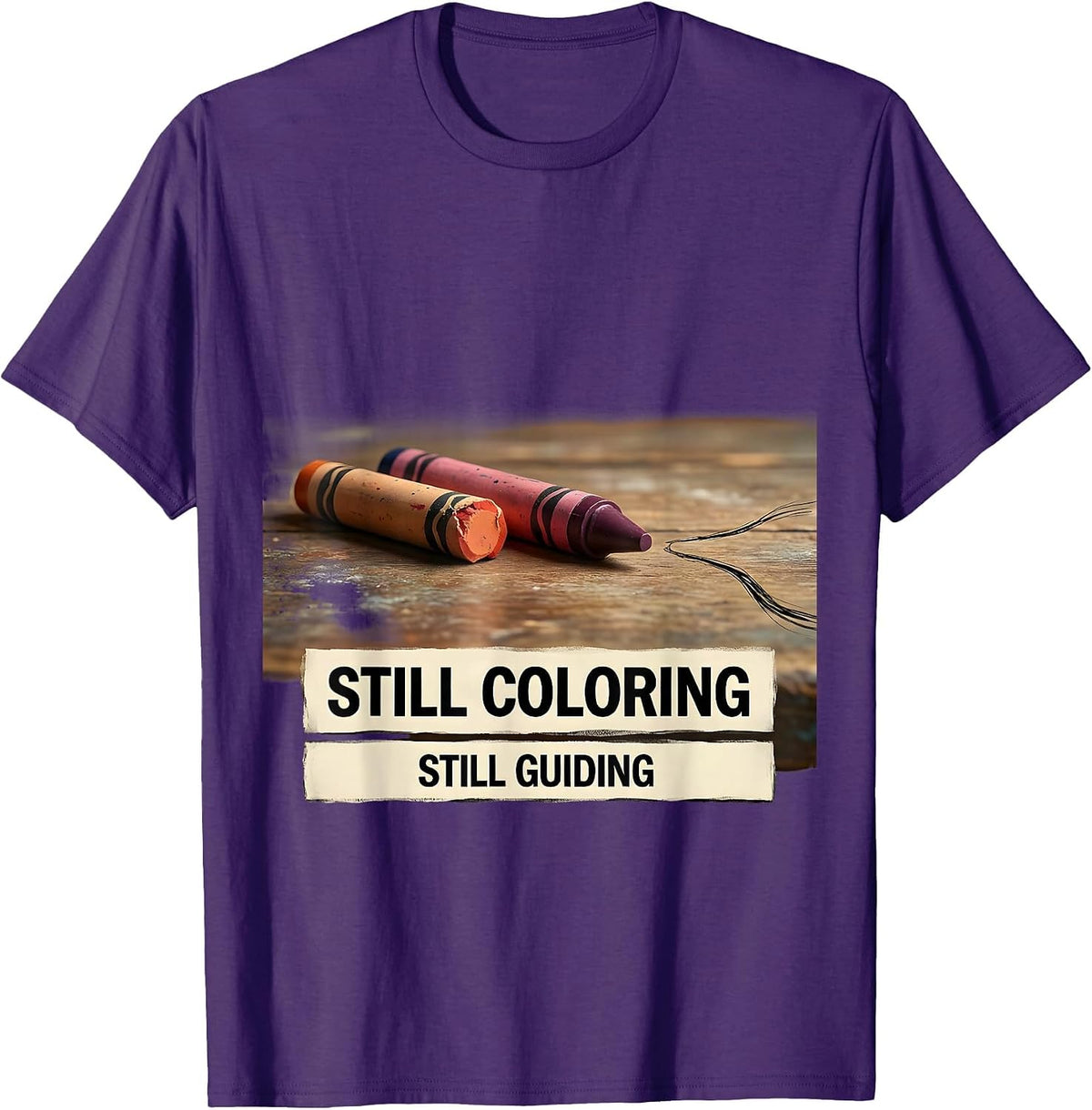 Men's Still Coloring, Still Guiding Mental Health Awareness T-Shirt - Purple