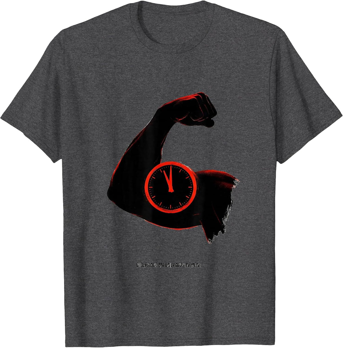Biceps Are My Only Appointment Funny Gym Humor T-Shirt - Dark Heather Grey