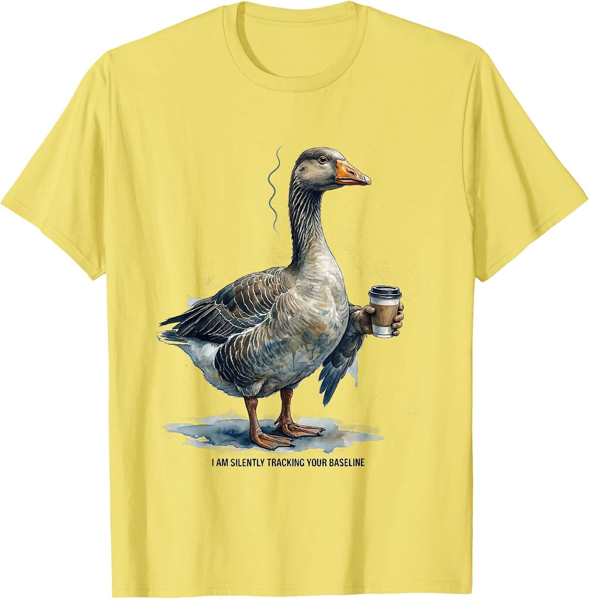 Men's I Am Silently Tracking Your Baseline Dark Humor Therapist T-Shirt - Lemon Yellow