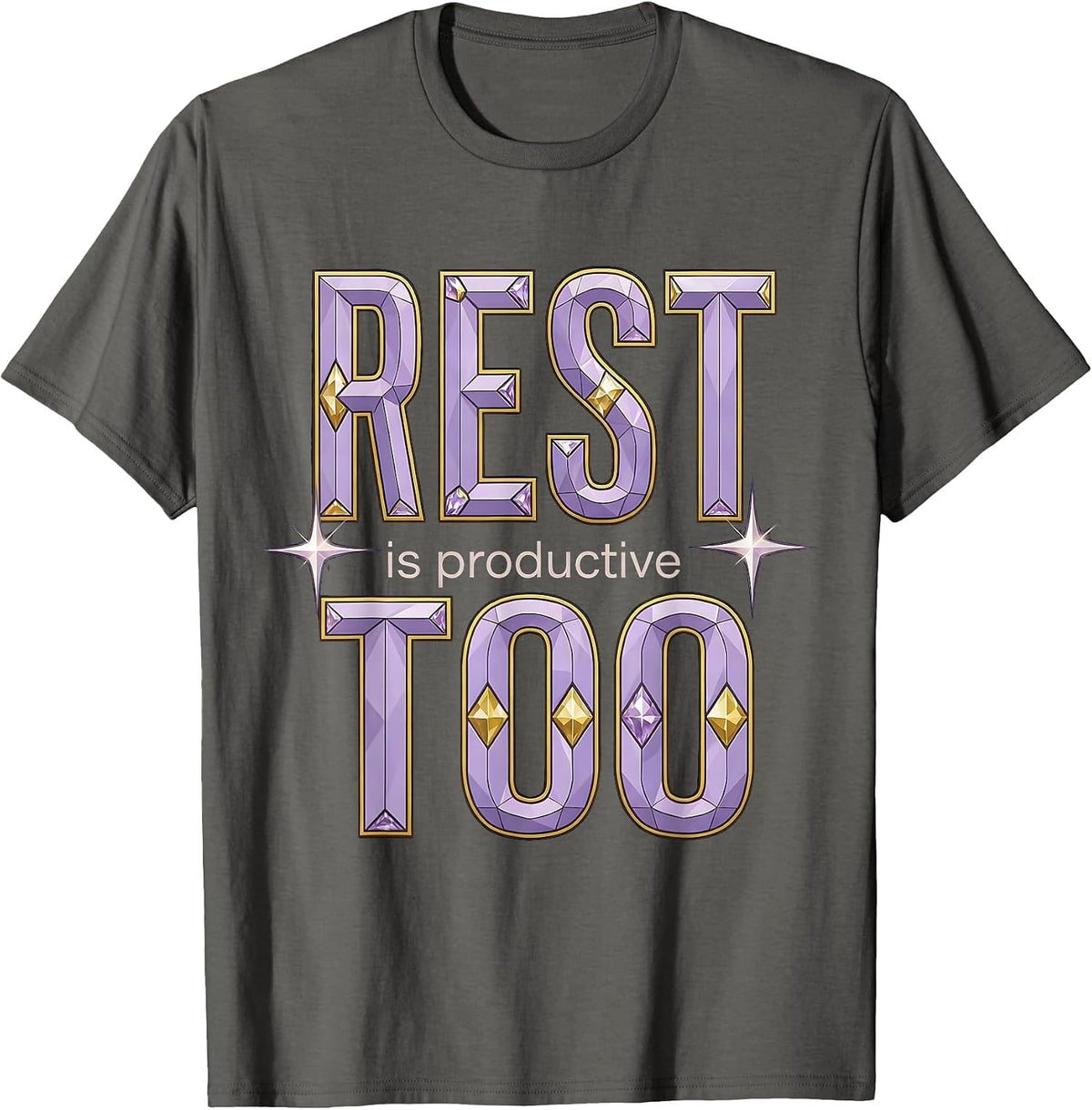 Rest Is Productive Too Mental Health Design T-Shirt - Asphalt Grey