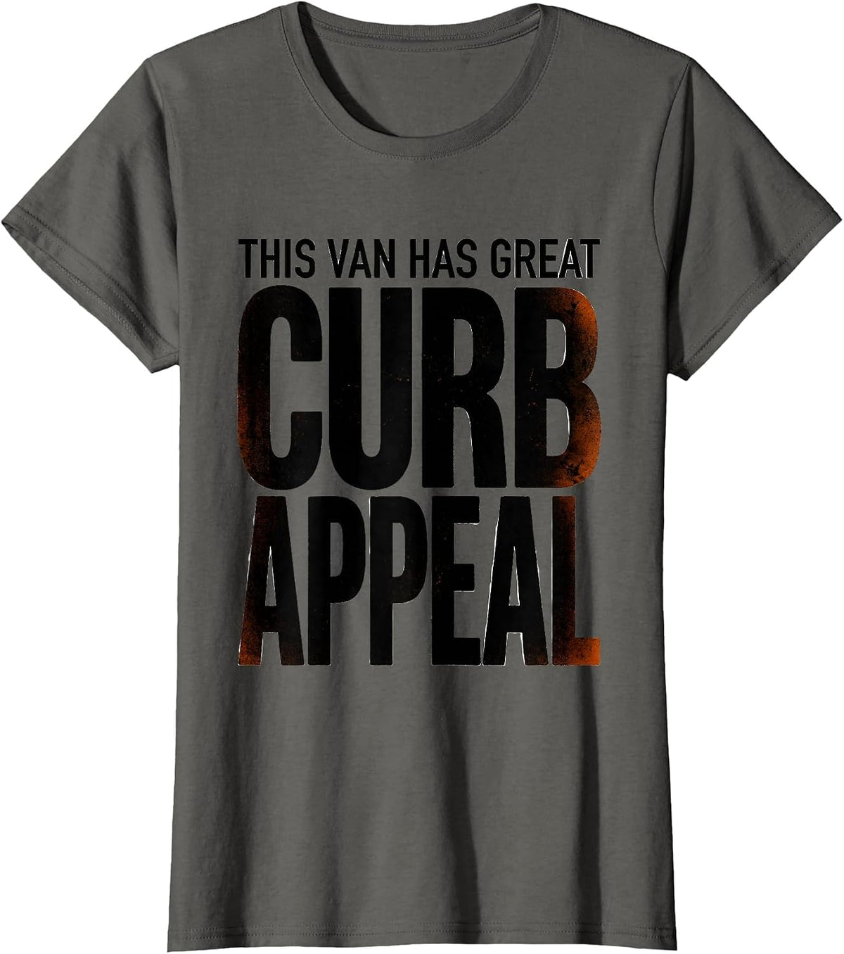Women's THIS VAN HAS GREAT CURB APPEAL Retro Van Life Nomads Vanlife T-Shirt - Asphalt Grey