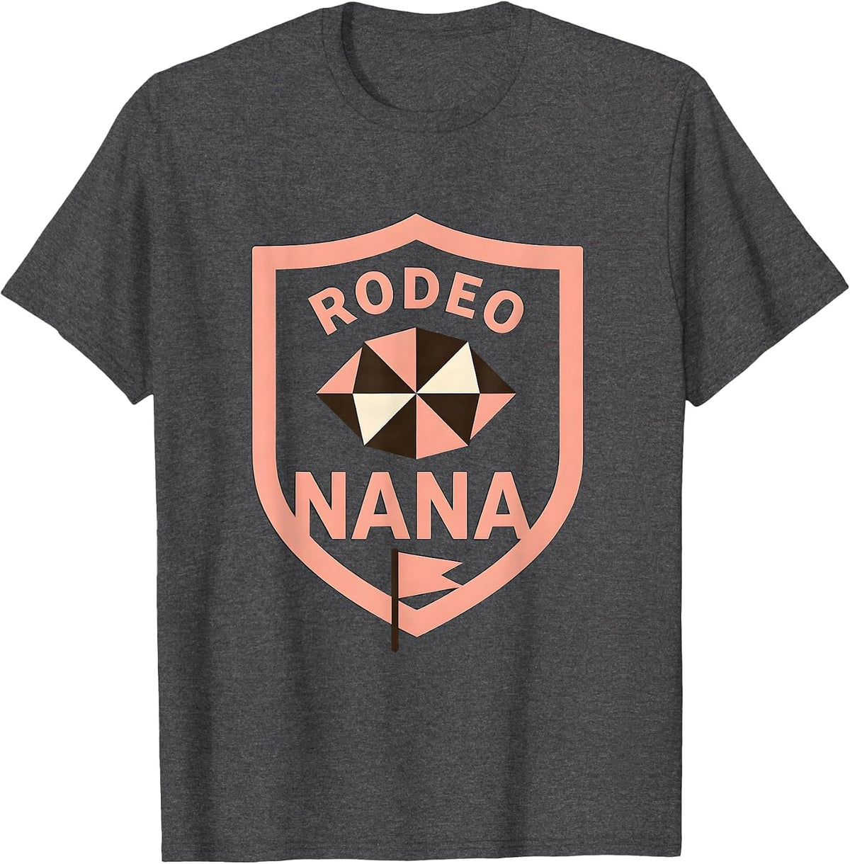 Men's Rodeo Nana Quilted Patchwork Cowgirl Birthday Party Family T-Shirt - Dark Heather Grey