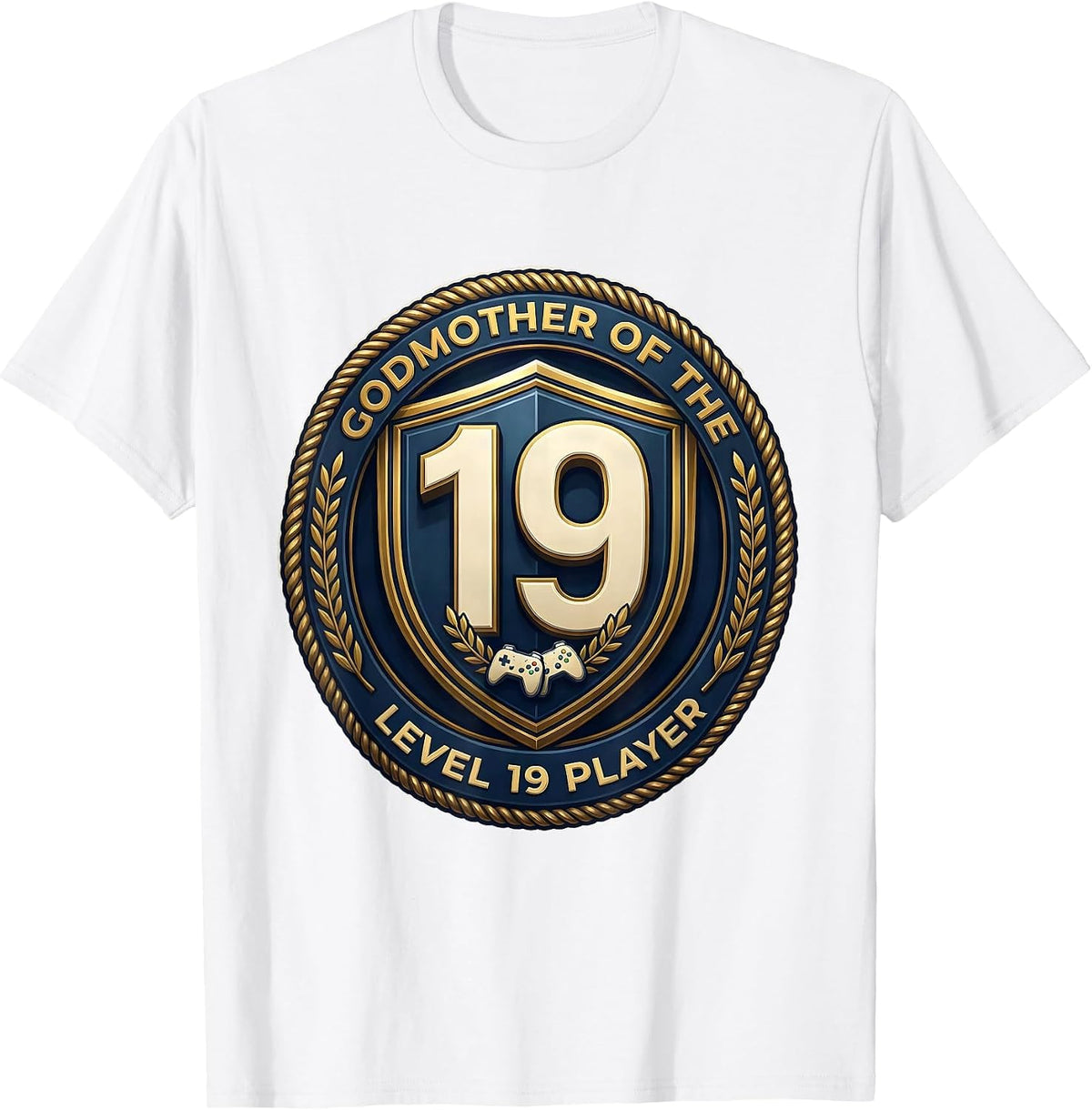 Men's Godmother Of The Level 19 Player Gamer Family Pride T-Shirt - White