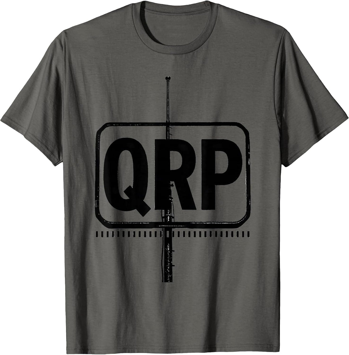 QRP Funny Ham Radio Operator Humor Gift for Dad T-Shirt - Asphalt Grey