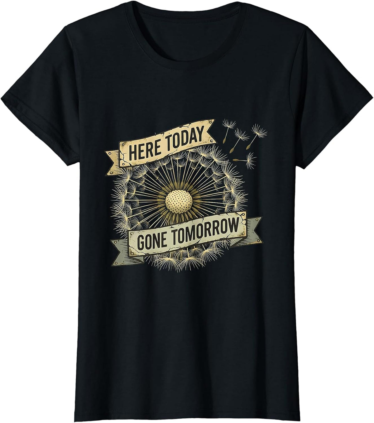 Here Today Gone Tomorrow Substitute Teacher Design T-Shirt - Black
