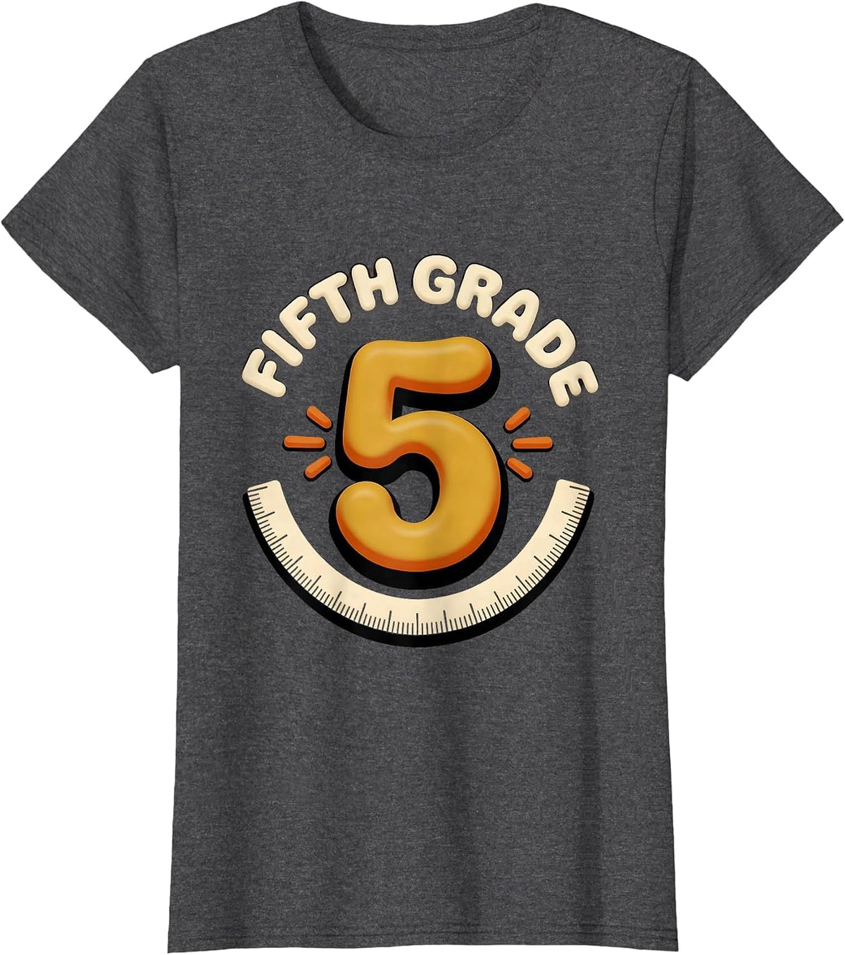 Women's Fifth Grade Retro 70s Back To School Teacher Student T-Shirt - Dark Heather Grey