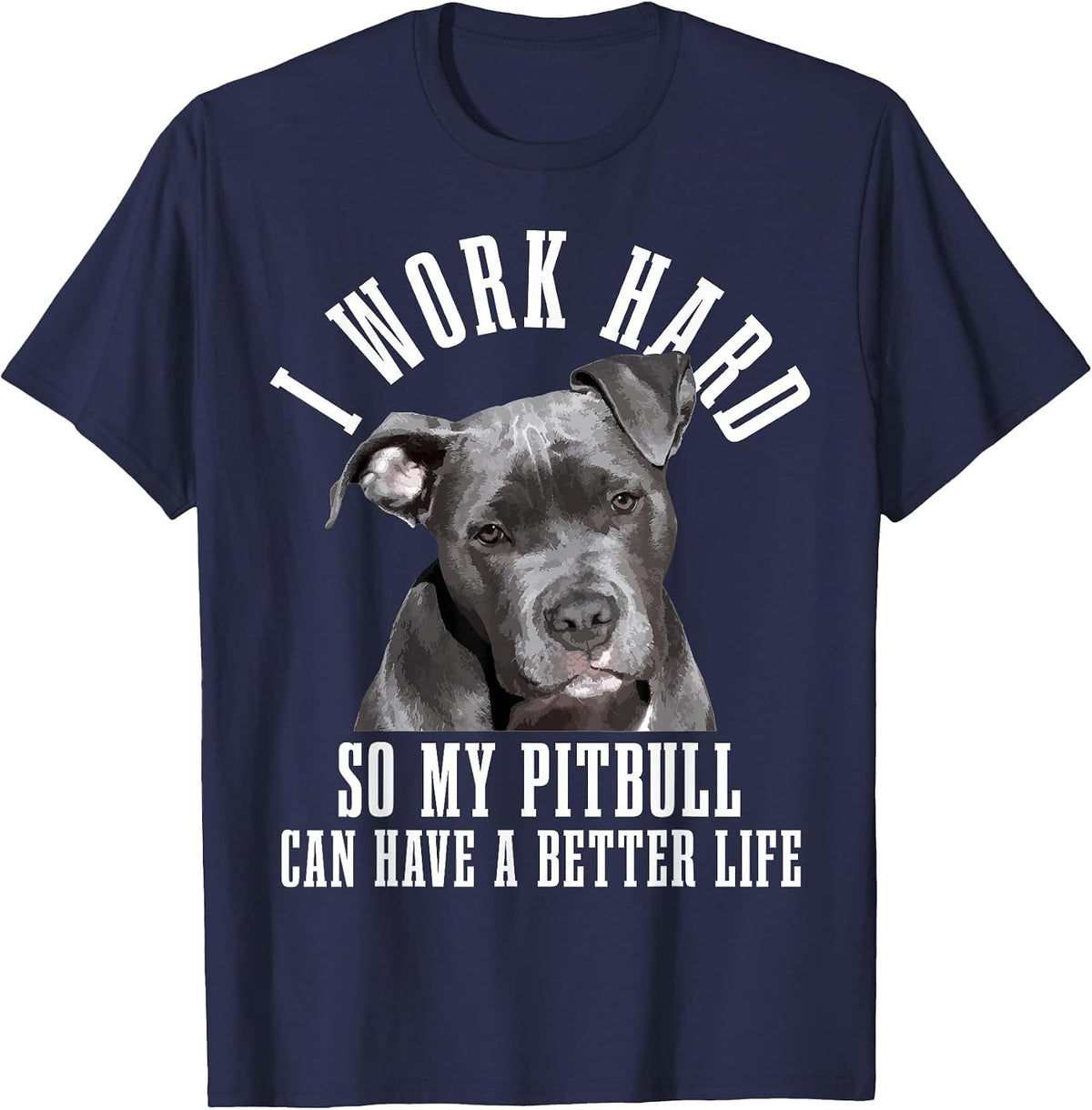Pitbull Mama Dog Dad Funny Pitbull T-Shirt - Navy Blue