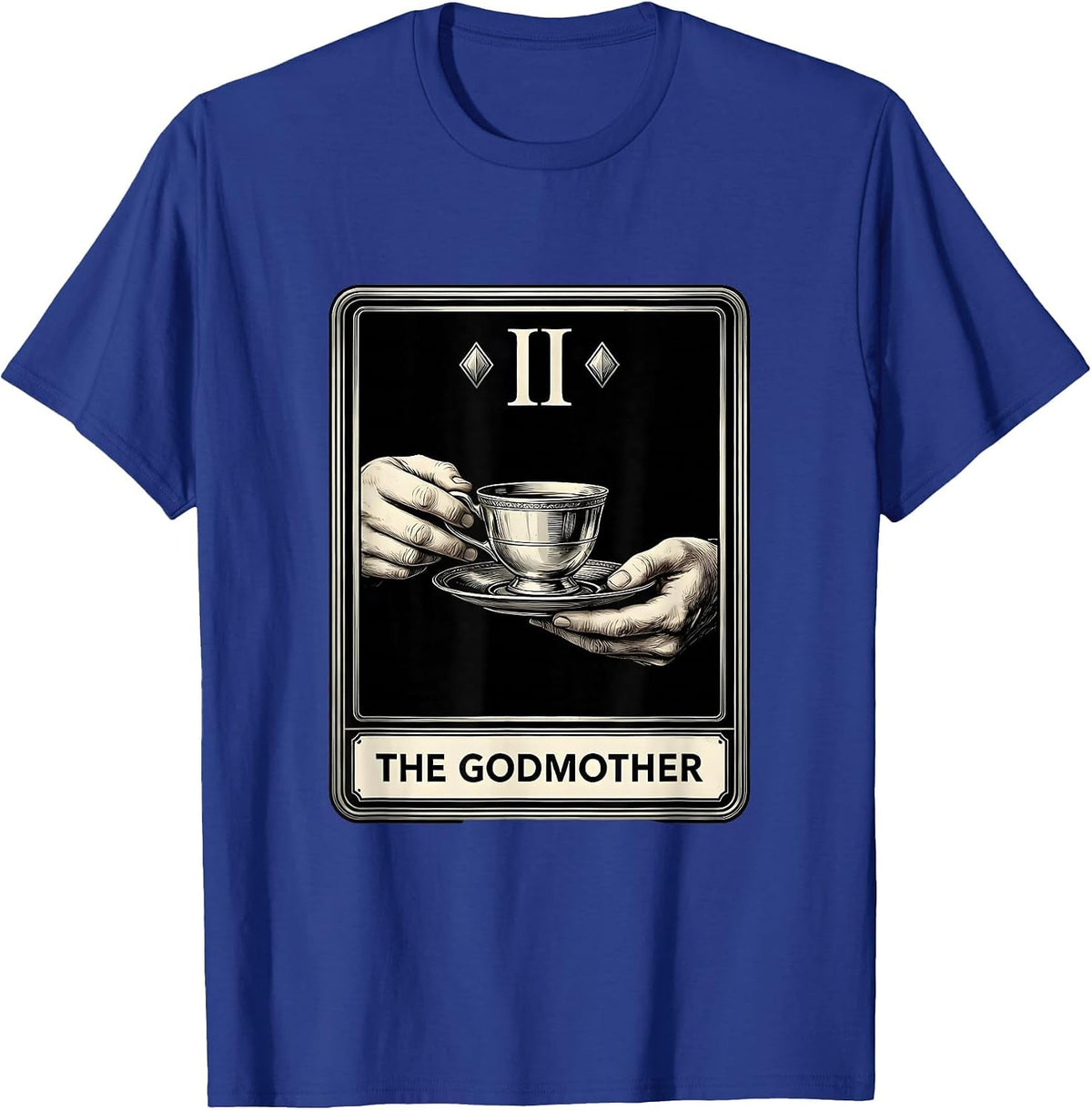 Men's The Godmother Funny Tarot Card Parody Family Role Humor T-Shirt - Royal Blue