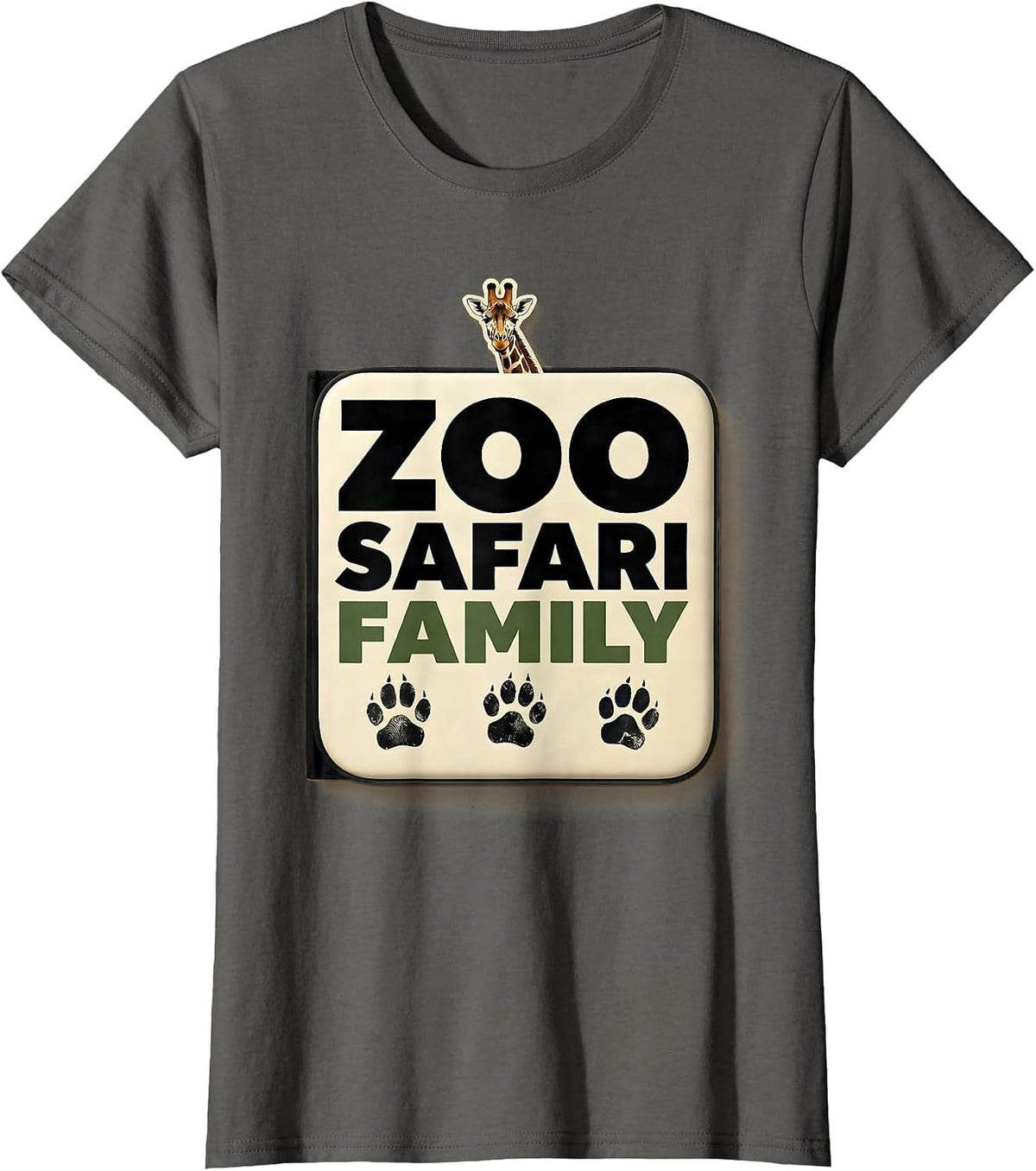 Women's Zoo Safari Family Playful Family Birthday Zoo Trip Matching T-Shirt - Asphalt Grey