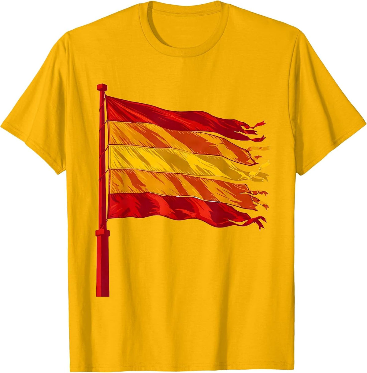 Rainbow Flag in the Wind Pride Graphic T-Shirt - Golden Yellow