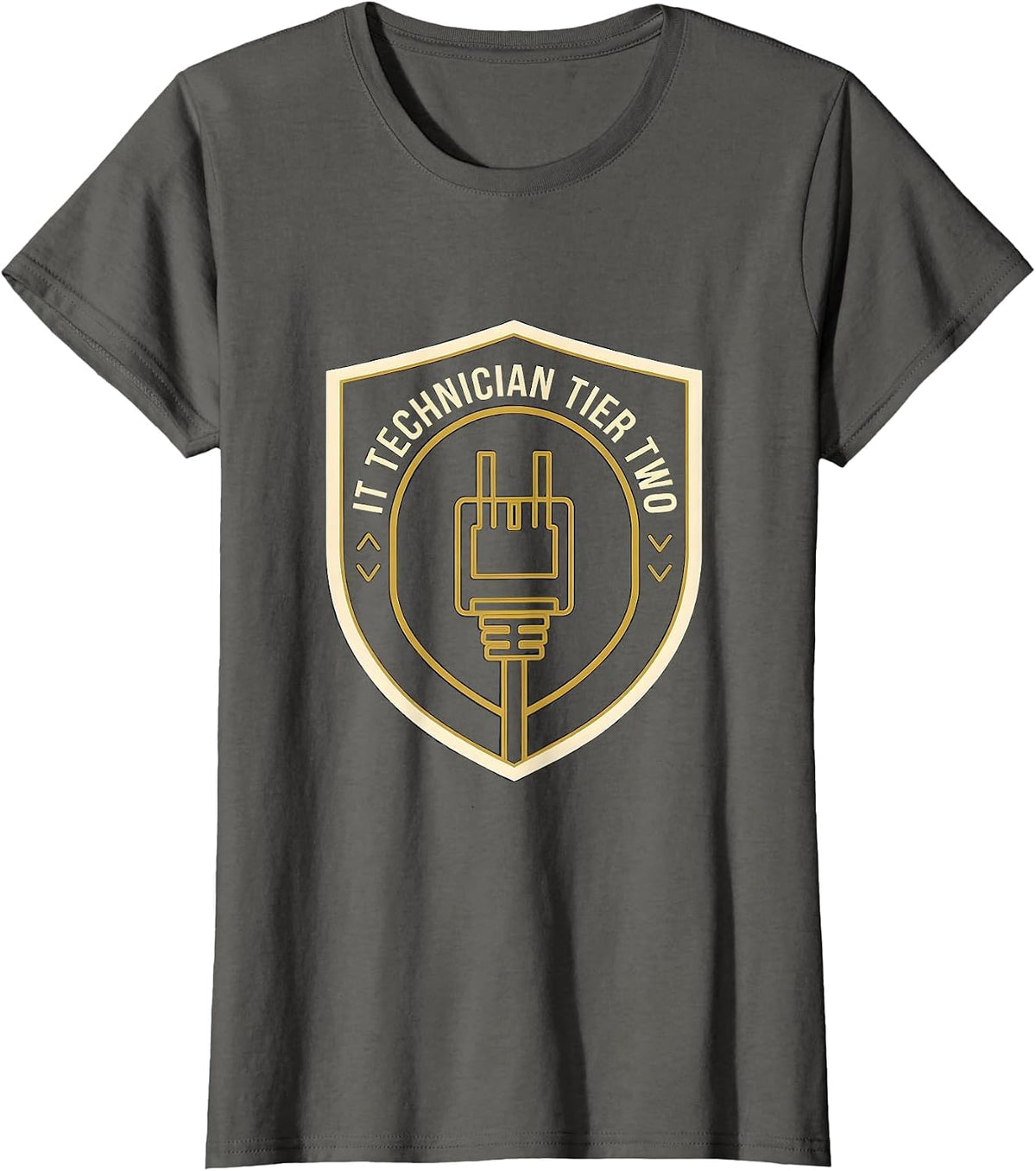 Women's IT Technician Tier Two Funny IT Support Sarcastic Tech Humor T-Shirt - Asphalt Grey