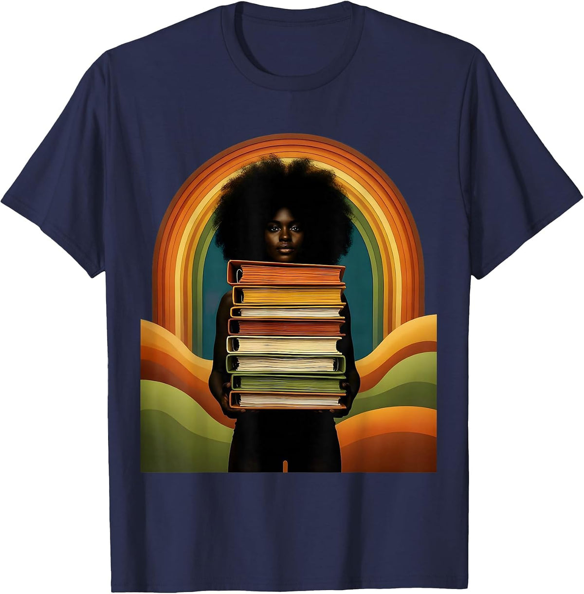Paraprofessional Colorful Binders Illustration T-Shirt - Navy Blue